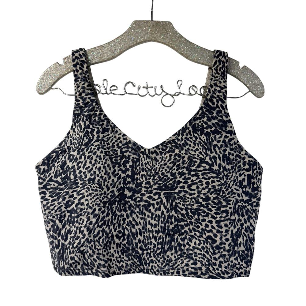 Aerie Animal Print Sports Bra XL Gray Black Crop Tank